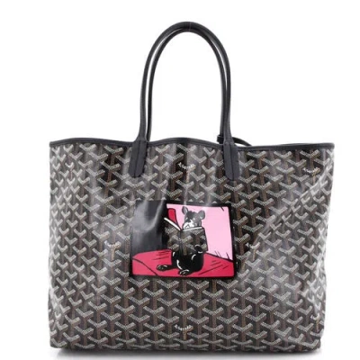 Pre-owned Goyard  Goyard Artois Tote Printed Coated Canvas Pm In Black