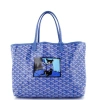 Pre-owned Goyard  Goyard Artois Tote Printed Coated Canvas Pm In Blue