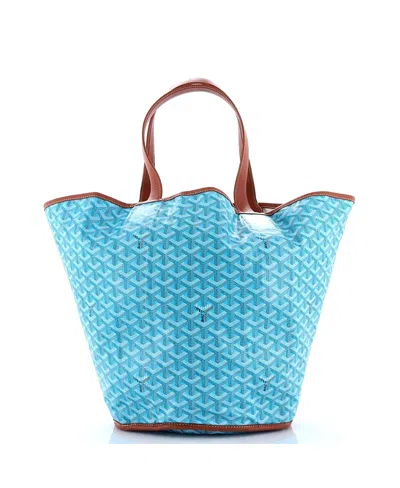 Pre-owned Pre-owned Goyard  Goyard Belharra Reversible Tote Coated Canvas In Blue