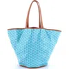 Pre-owned Goyard  Goyard Belharra Reversible Tote Coated Canvas In Blue