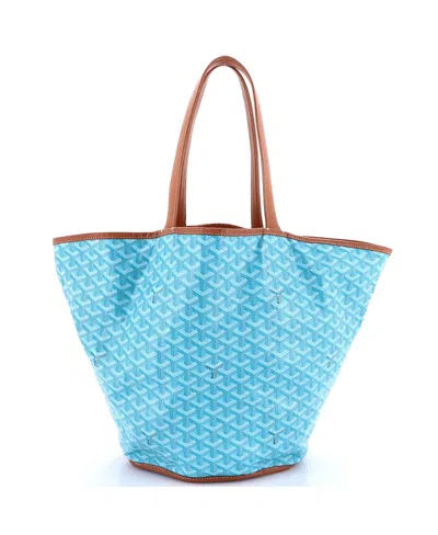Pre-owned Pre-owned Goyard  Goyard Belharra Reversible Tote Coated Canvas In Blue