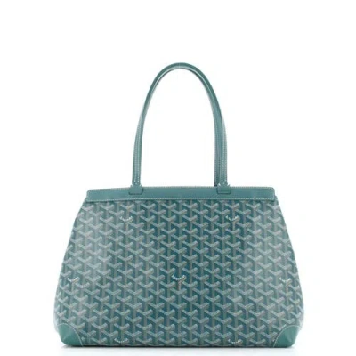 Pre-owned Goyard  Goyard Bellechasse Bag Coated Canvas Pm In Green