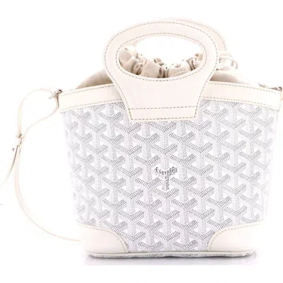 Pre-owned Goyard  Goyard Beluga Bag Coated Canvas Mini In White