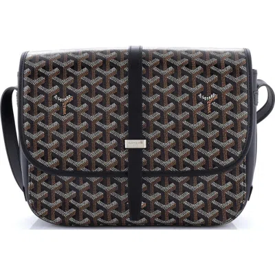 Pre-owned Goyard  Goyard Belvedere Ii Messenger Bag Coated Canvas Mm In Black