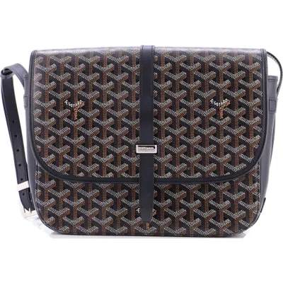 Pre-owned Goyard  Goyard Belvedere Ii Messenger Bag Coated Canvas Mm In Black