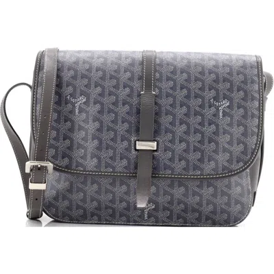 Pre-owned Goyard  Goyard Belvedere Ii Messenger Bag Coated Canvas Mm In Gray