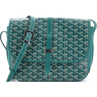 Pre-owned Goyard  Goyard Belvedere Ii Messenger Bag Coated Canvas Mm In Green