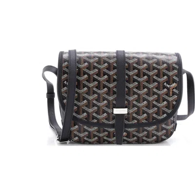 Pre-owned Goyard  Goyard Belvedere Ii Messenger Bag Coated Canvas Pm In Black
