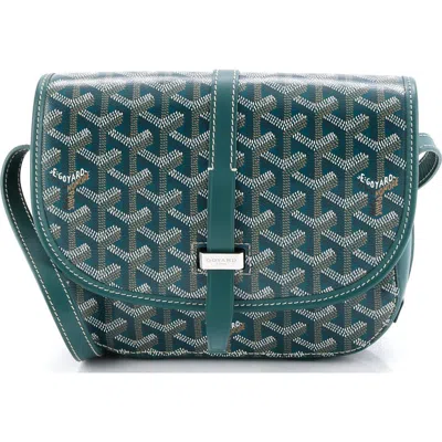 Pre-owned Goyard  Goyard Belvedere Ii Messenger Bag Coated Canvas Pm In Green