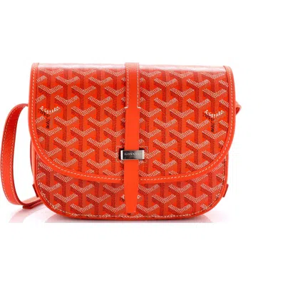 Pre-owned Goyard  Goyard Belvedere Ii Messenger Bag Coated Canvas Pm In Orange