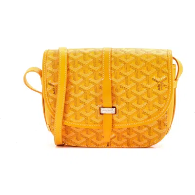 Pre-owned Goyard  Goyard Belvedere Ii Messenger Bag Coated Canvas Pm In Yellow