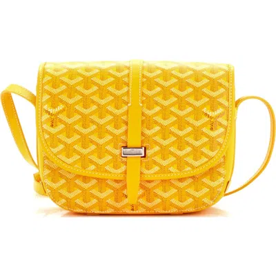 Pre-owned Goyard  Goyard Belvedere Ii Messenger Bag Coated Canvas Pm In Yellow