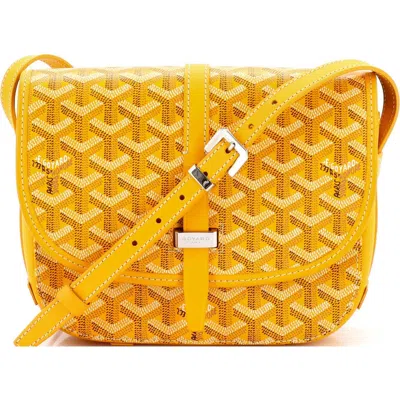 Pre-owned Goyard  Goyard Belvedere Ii Messenger Bag Coated Canvas Pm In Yellow