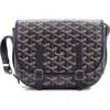 Pre-owned Goyard  Goyard Belvedere Messenger Bag Coated Canvas Pm In Black