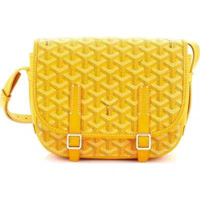 Pre-owned Goyard  Goyard Belvedere Messenger Bag Coated Canvas Pm In Yellow