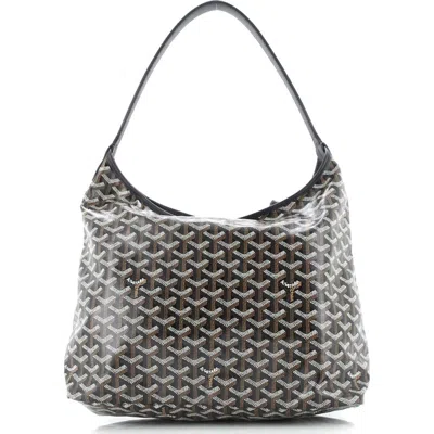 Pre-owned Goyard  Goyard Boheme Hobo Coated Canvas In Black