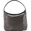 Pre-owned Goyard  Goyard Boheme Hobo Coated Canvas In Black