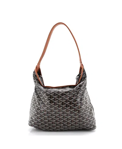 Pre-owned Pre-owned Goyard  Goyard Boheme Hobo Coated Canvas In Black