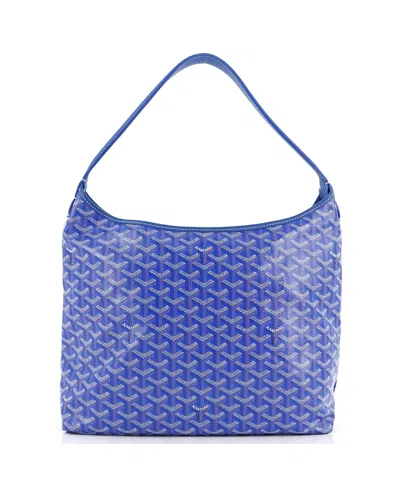Pre-owned Pre-owned Goyard  Goyard Boheme Hobo Coated Canvas In Blue