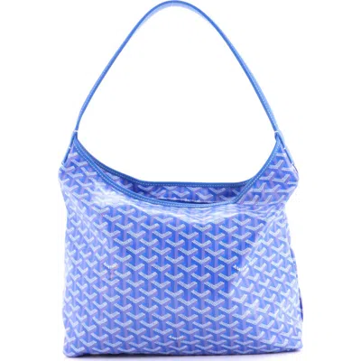 Pre-owned Goyard  Goyard Boheme Hobo Coated Canvas In Blue