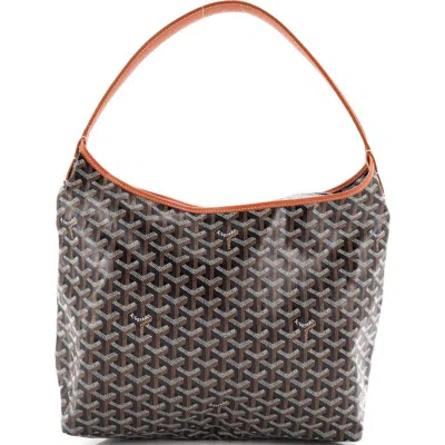 Pre-owned Goyard  Goyard Boheme Hobo Coated Canvas In Brown