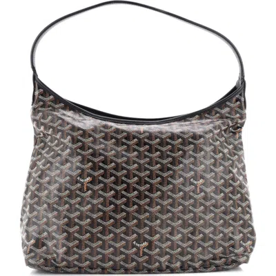 Pre-owned Goyard  Goyard Boheme Hobo Coated Canvas In Brown