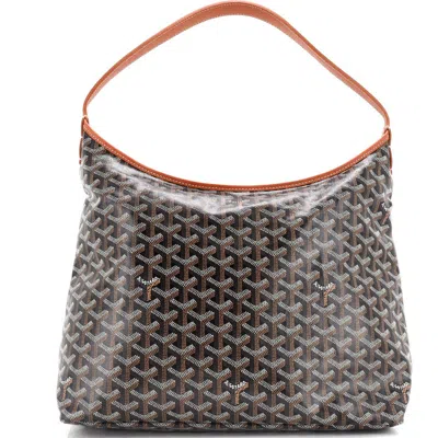 Pre-owned Goyard  Goyard Boheme Hobo Coated Canvas In Brown