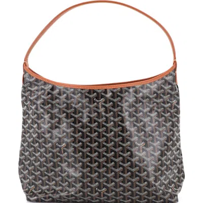 Pre-owned Goyard  Goyard Boheme Hobo Coated Canvas In Brown