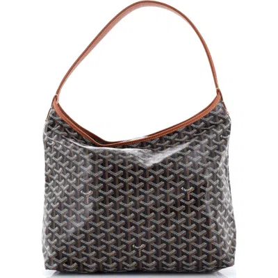 Pre-owned Goyard  Goyard Boheme Hobo Coated Canvas In Brown