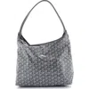 Pre-owned Goyard  Goyard Boheme Hobo Coated Canvas In Gray