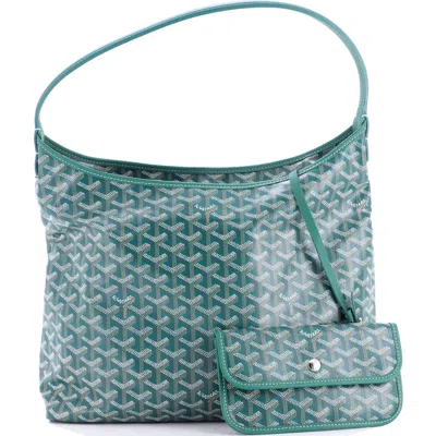 Pre-owned Goyard  Goyard Boheme Hobo Coated Canvas In Green