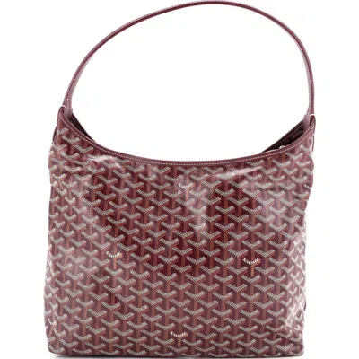 Pre-owned Goyard  Goyard Boheme Hobo Coated Canvas In Red