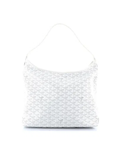 Pre-owned Pre-owned Goyard  Goyard Boheme Hobo Coated Canvas In White