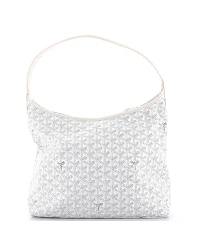 Pre-owned Pre-owned Goyard  Goyard Boheme Hobo Coated Canvas In White