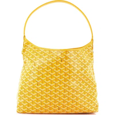 Pre-owned Goyard  Goyard Boheme Hobo Coated Canvas In Yellow