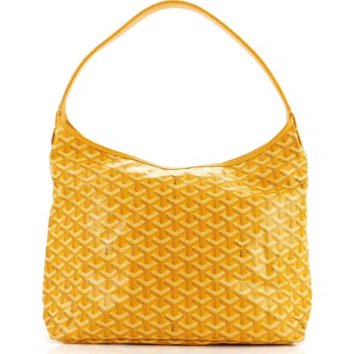 Pre-owned Goyard  Goyard Boheme Hobo Coated Canvas In Yellow