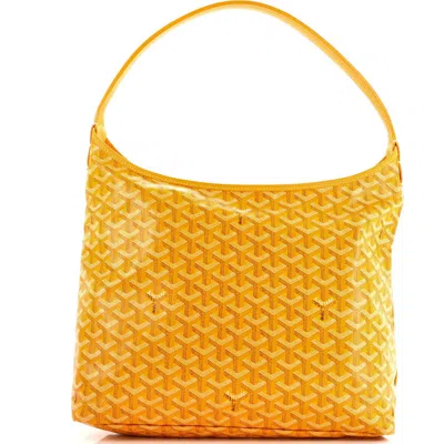Pre-owned Goyard  Goyard Boheme Hobo Coated Canvas In Yellow