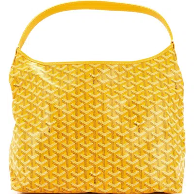 Pre-owned Goyard  Goyard Boheme Hobo Coated Canvas In Yellow