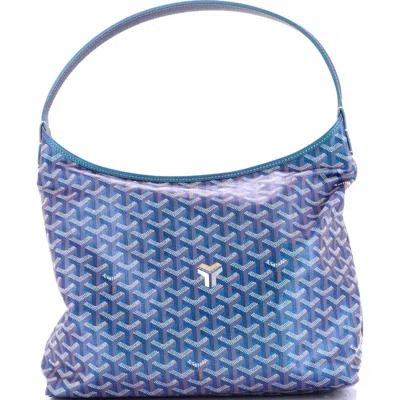 Pre-owned Goyard  Goyard Boheme Hobo Iridescent Coated Canvas In Blue