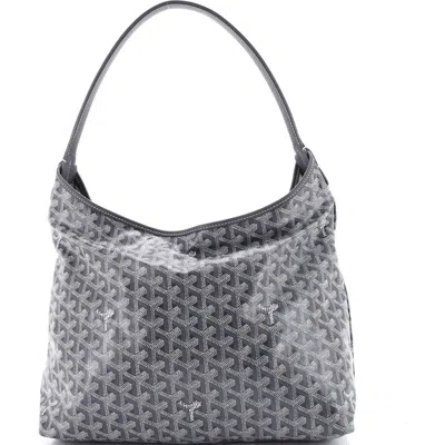 Pre-owned Goyard  Goyard Boheme Hobo Printed Coated Canvas In Gray