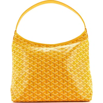 Pre-owned Goyard  Goyard Boheme Hobo Printed Coated Canvas In Yellow