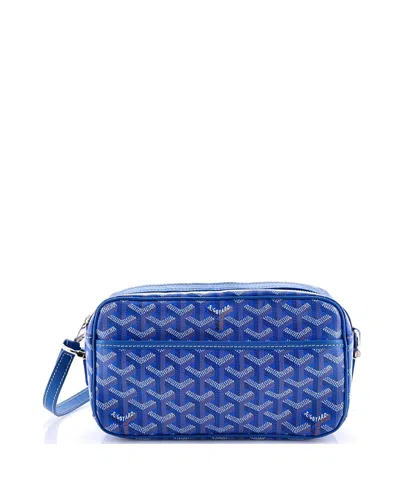 Pre-owned Pre-owned Goyard  Goyard Cap Vert Bag Coated Canvas In Blue