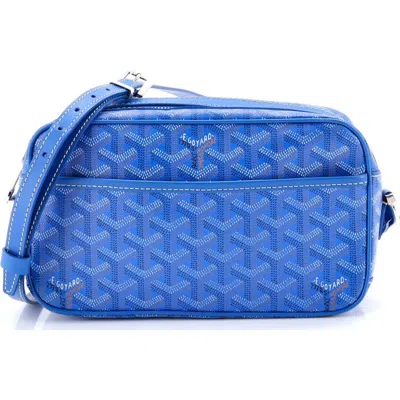 Pre-owned Goyard  Goyard Cap Vert Bag Coated Canvas In Blue