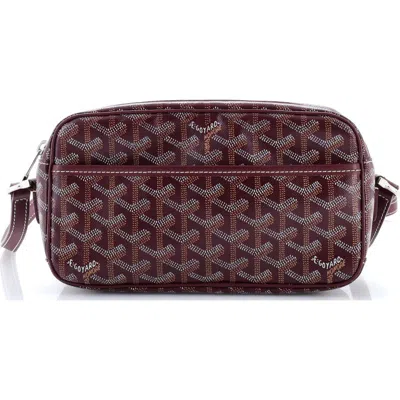 Pre-owned Goyard  Goyard Cap Vert Bag Coated Canvas In Red