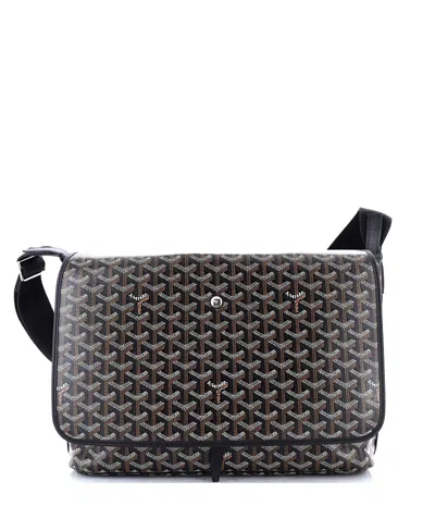 Pre-owned Pre-owned Goyard  Goyard Capetien Messenger Bag Coated Canvas In Black