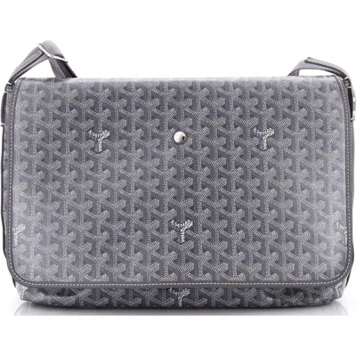 Pre-owned Goyard  Goyard Capetien Messenger Bag Coated Canvas In Gray