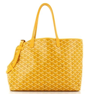 Pre-owned Goyard  Goyard Chien Gris Pet Carrier Tote Coated Canvas In Yellow