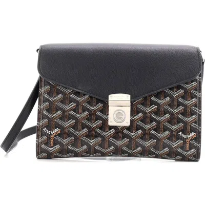 Pre-owned Goyard  Goyard Chypre Wallet On Strap Coated Canvas With Leather In Multi