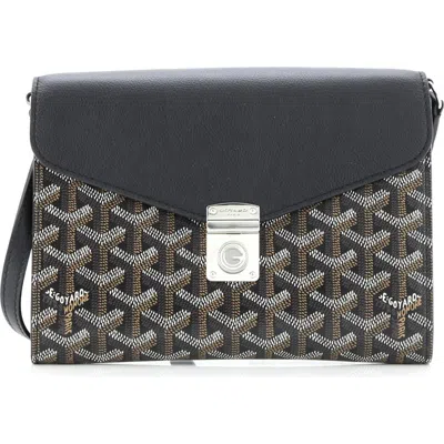 Pre-owned Goyard  Goyard Chypre Wallet On Strap Coated Canvas With Leather In Multi