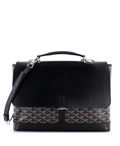 Pre-owned Pre-owned Goyard  Goyard Citadin Messenger Briefcase Coated Canvas In Black